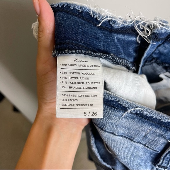 KanCan Bethany High Rise Ankle Skinny Jeans Size 26 Distressed Raw Hem Buttons - Picture 12 of 12